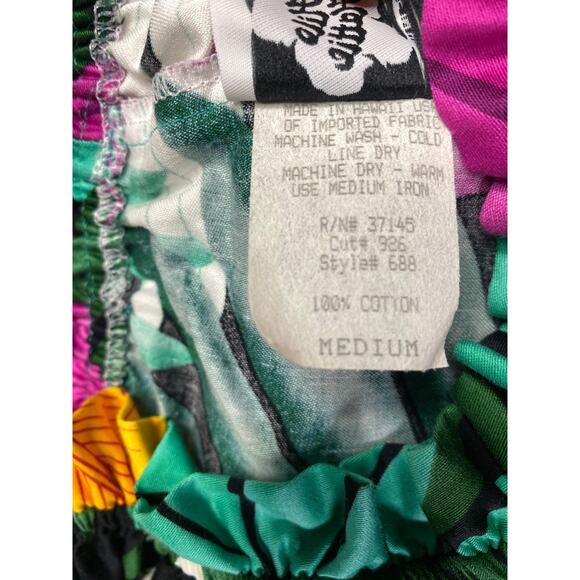 Vintage Hilo Hattie Dress Women's Medium Hawaii Ruffled Floral Tropical Maxi - Picture 4 of 5